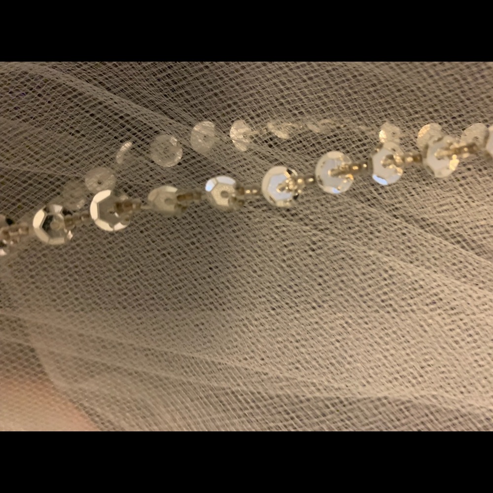 hand beaded tulle veil